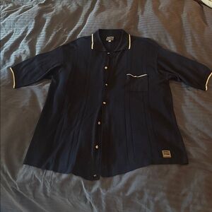 Versace Jeans Collection Black Shirt with Gold Trim